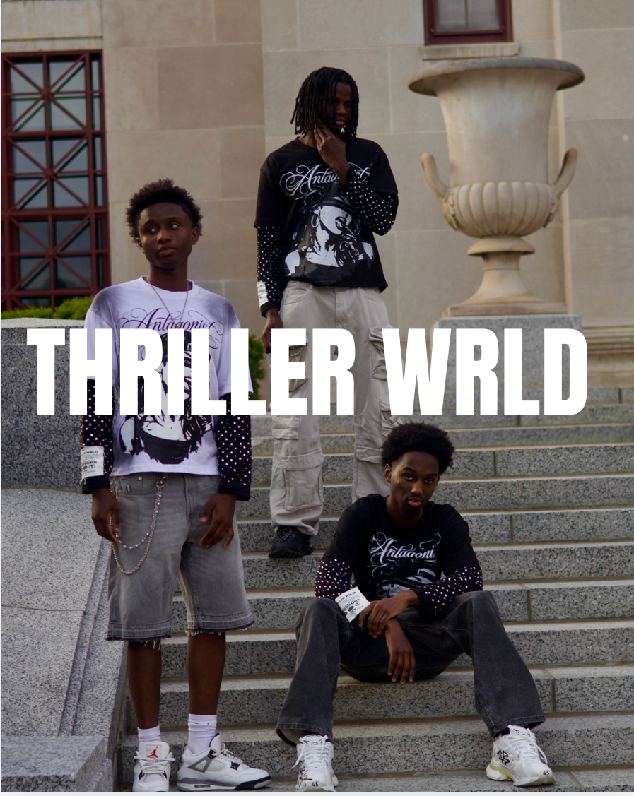 Thriller hoodie+antagonist shirt set (black)